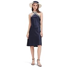 LilySilk 100% Silk Dress for Women Charmeuse Silk Halter Neck Dresses for Party Vacation