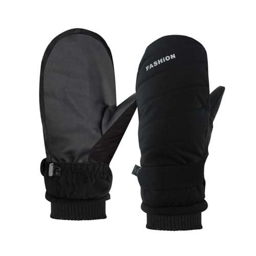Winter Women Ski Mittens, Waterproof Touch Screen Snow Mitts, Anti Slip Warm Windproof Snowboard Gloves for Skiing Hiking Cycling