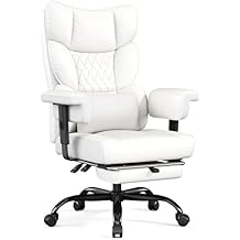 Misolant Big and Tall Office Chair with Footrest, High Back Executive Desk Chair with Adjustable Lift Armrest, 155Recline,Lumbar Support Pillow, Faux Leather Gaming Chairs for Home or Office