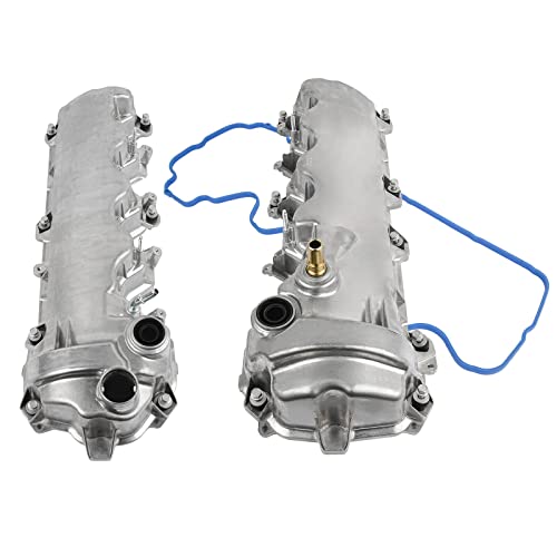 Pair Left  Right Valve Cover wGasket Compatible with For-d Ex-plorer Lin-coln Navi-gator Mer-cury Moun-taineer V8 4.6L 5.4L 2004-2014 Part# 264-909 9L1Z6582C 264-908 7L1Z6584A