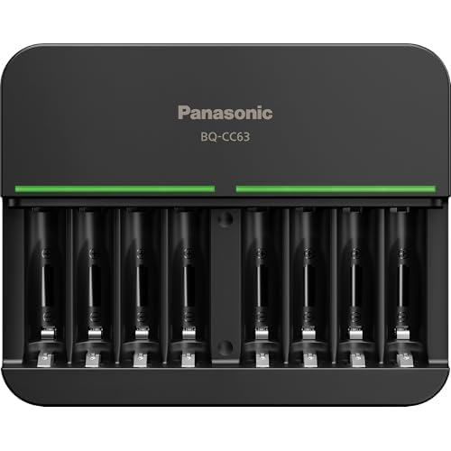 Panasonic BQ-CC63AKBBA Advanced eneloop pro 8-Position Individual Rechargeable Battery 6-Hour Quick Charger with 8 LED Charge Indicator Lights