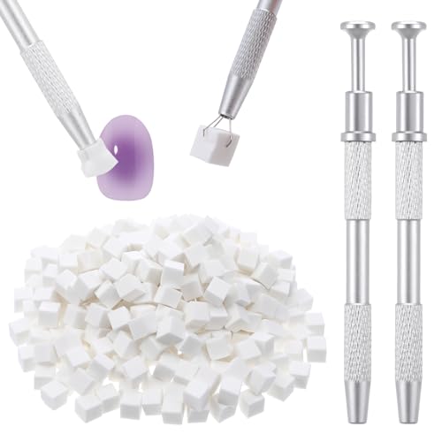 300PCS Nail Sponges for Ombre with 2PCS Grabbing Pen, Professional Ombre Nail Sponge Soft Nails Art Sponges With Grabbing Pen Nails Tech Must Have Manicure Supplies for Salon & Home Use