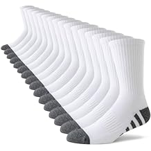 JOYNEE 8 Pairs Mens Crew Work Cushion Socks Long Athletic Running Socks Workout Breathable Socks