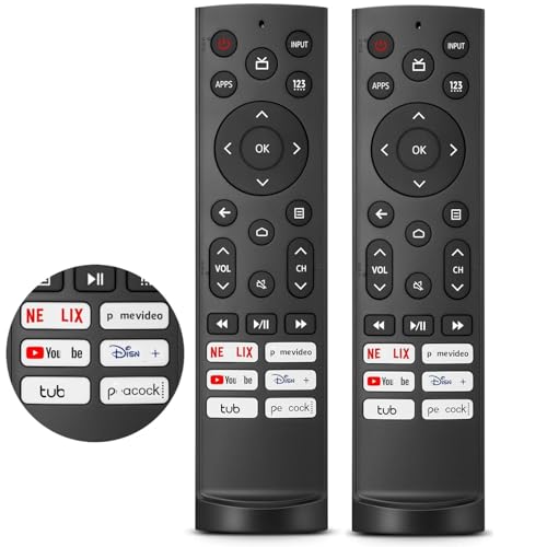 [2 Pack] Replacement Remote Control for Hisense AndroidLaserVIDAA TVs, ERF3A90 for Hisense UHD 4K ULED Google TVs