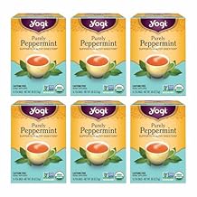 Yogi Tea - Purely Peppermint Tea (6 Pack) - Supports Healthy Digestion - Caffeine Free - 96 Organic Herbal Tea Bags