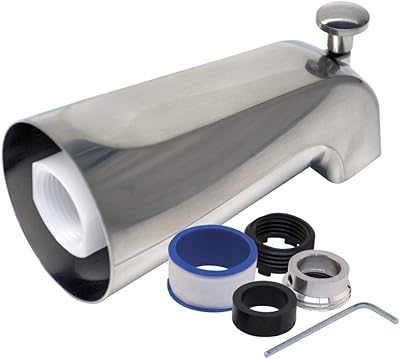 EZ-FLO 5-18 Inch Universal Tub Spout with Diverter, Brushed Nickel, 15068