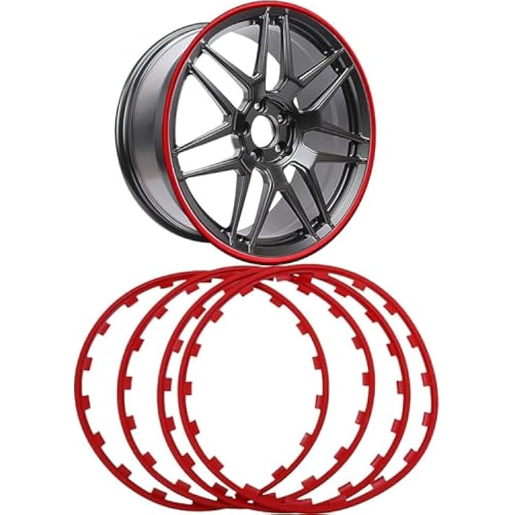 Wheel Protector Rim Protection Ring,Automotive Rims Guard,Four Piece Alloy Rim Protectors,Universal 16-21 Inch Tire Guard Decor, Nylon Anti-Scratch StripBlue,17in Size:16 inches,Color:red