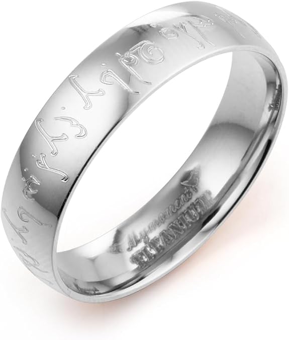 Gemini Dome Court Silver Color Solid Titanium Couple Anniversary Wedding Ring 4mm 6mm Valentine Day Gift
