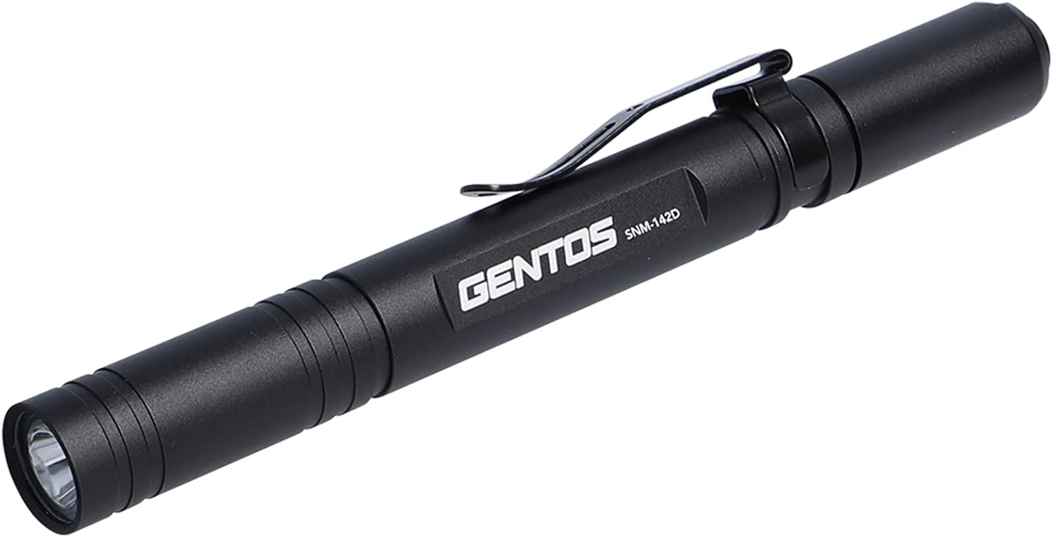 GENTOS SNM-142D Small LED Flashlight, Pen Light, AAA Battery Operated, 200 Lumens, SNM Series, Handy Light, Flash Light