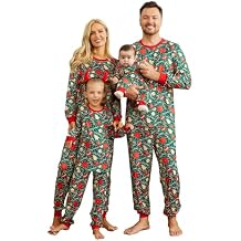 PopReal Christmas Pajamas for Family, Family Christmas Pajamas PJs Matching Sets Top Sleepwear Jammies Men Large Green&Red