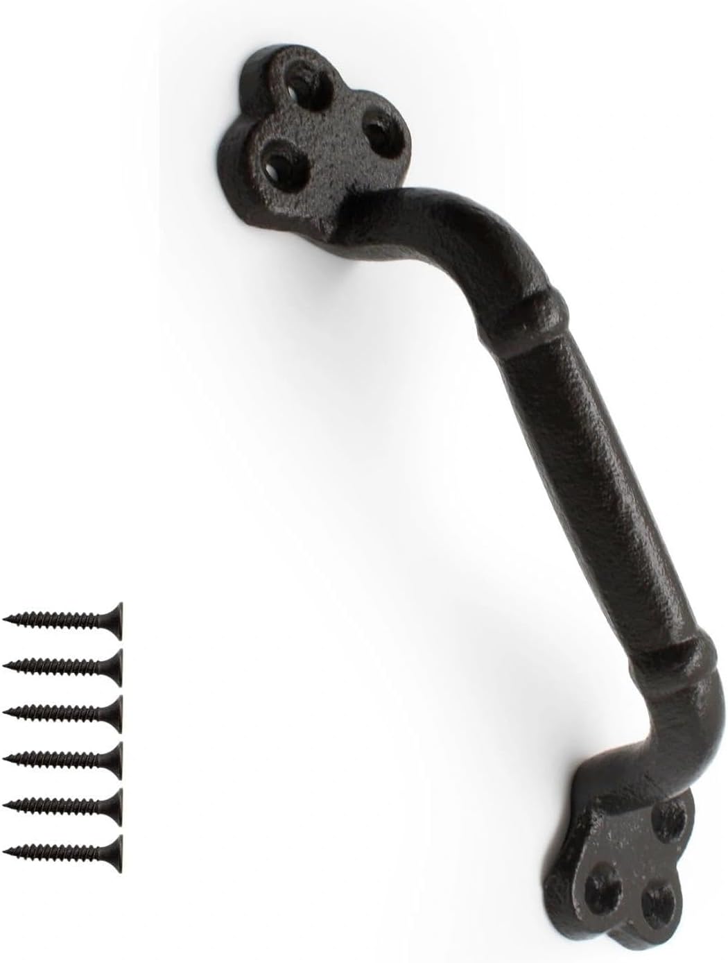 Cast Iron Sliding Door Handle 220 mm Black Barn Door Handle for Garage Door Shed Cabinets & Doors Rustic Industrial Style