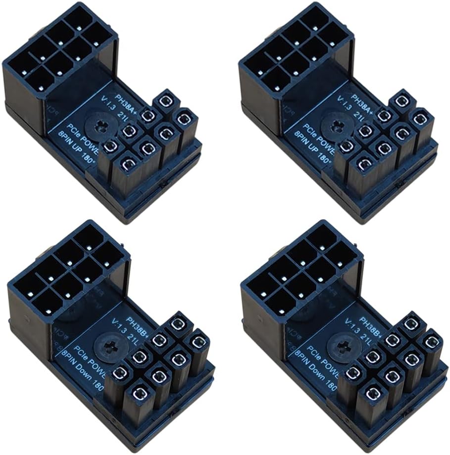 COMeap 8 Pin 180 Degree Adapter, GPU VGA PCIe 8 Pin U Turn 180 Degree Angle Connector Power Adapter Board for Desktop Graphics Card