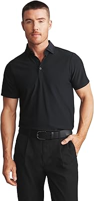 Rhone Mens Regatta Pique Polo - Anti Odor, Moisture-Wicking Lightweight, Golf Polo Shirt for Men