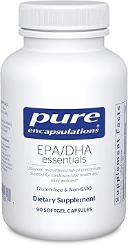 Pure Encapsulations EPA/DHA Essentials - Fish Oil Concentrate Supplement to Support Cardiovascular Health* - Premium EPA & DHA Supplement with Omega 3-90 Softgel Capsules