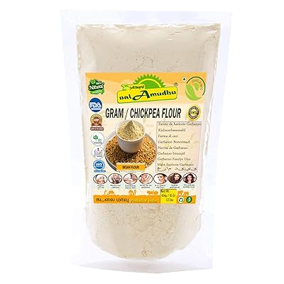 NalAmudhu Besan Flour | Gram Flour | Garbanzo Flour | Pure Chana Dal Fine Powder | 454g 16oz  1lb