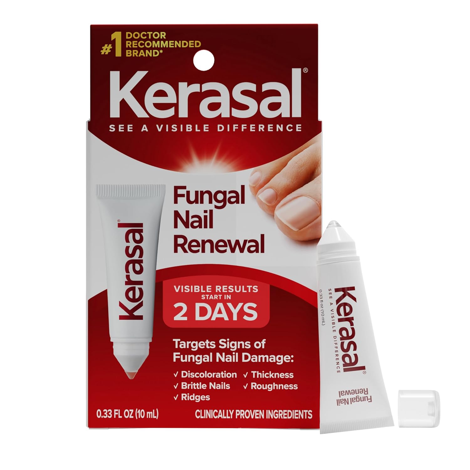 Kerasal Fungal Nail Renewal Treatment 10ml, Restores The Healthy Appearance of Nails Discolored or Damaged by Nail Fungus or Psoriasis.