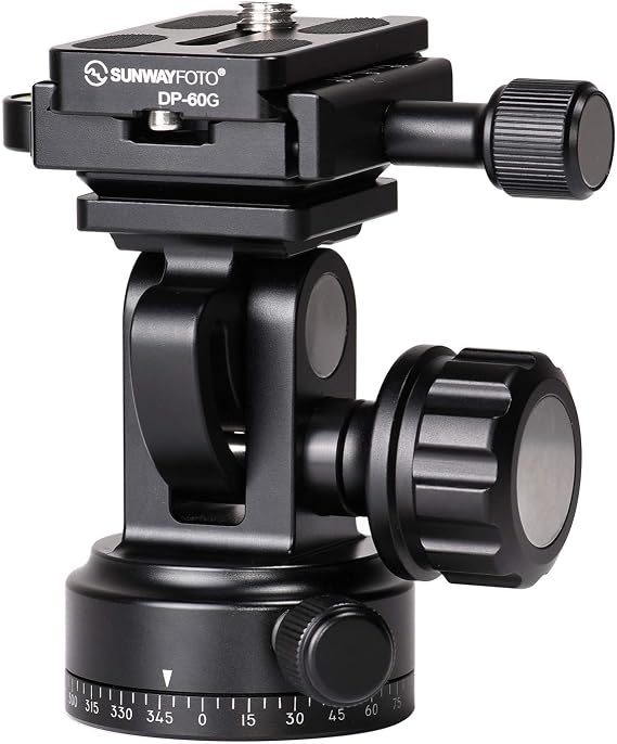 SUNWAYFOTO DT-02D50 Tripod Fluid Panning Tilt Head + 50mm Screw Knob Clamp Arca Compatible Sunway