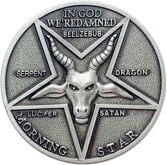 Lucifer Pentecostal Coin Satan Coin Collection Costume Accessories Cosplay Zinc Alloy Props for Men Women Halloween Masquerade
