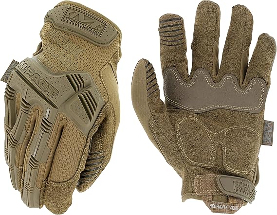 Mechanix Wear: M-Pact Tactical Gloves with Secure Fit, Touchscreen Capable Safety Gloves for Men, Work Gloves with Impact Protection and Vibration Absorption (Brown, Large)
